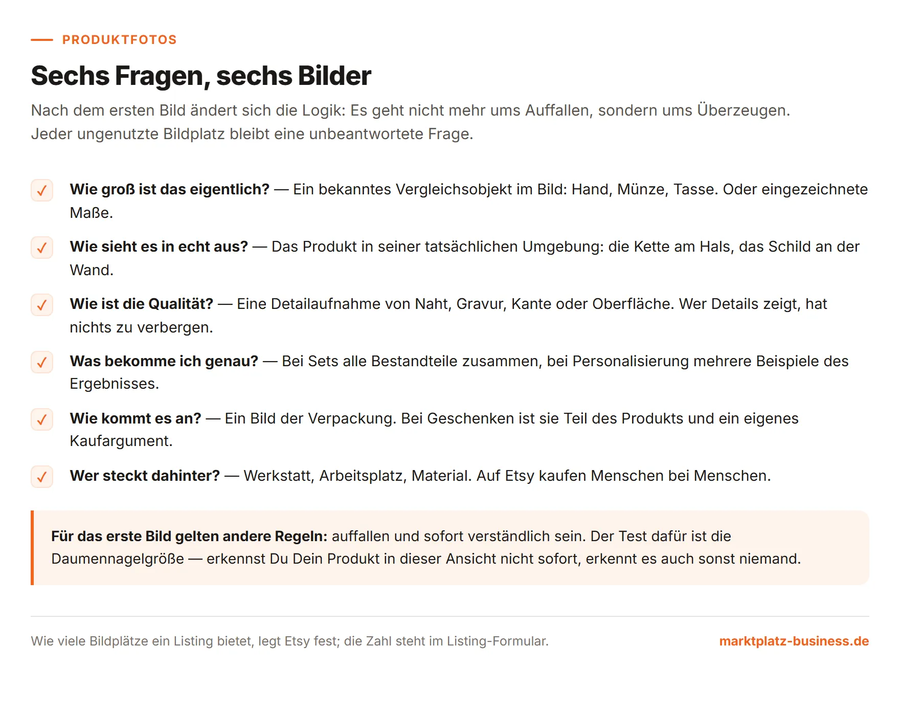 Sechs Kundenfragen und die Aufnahmen, die sie jeweils beantworten