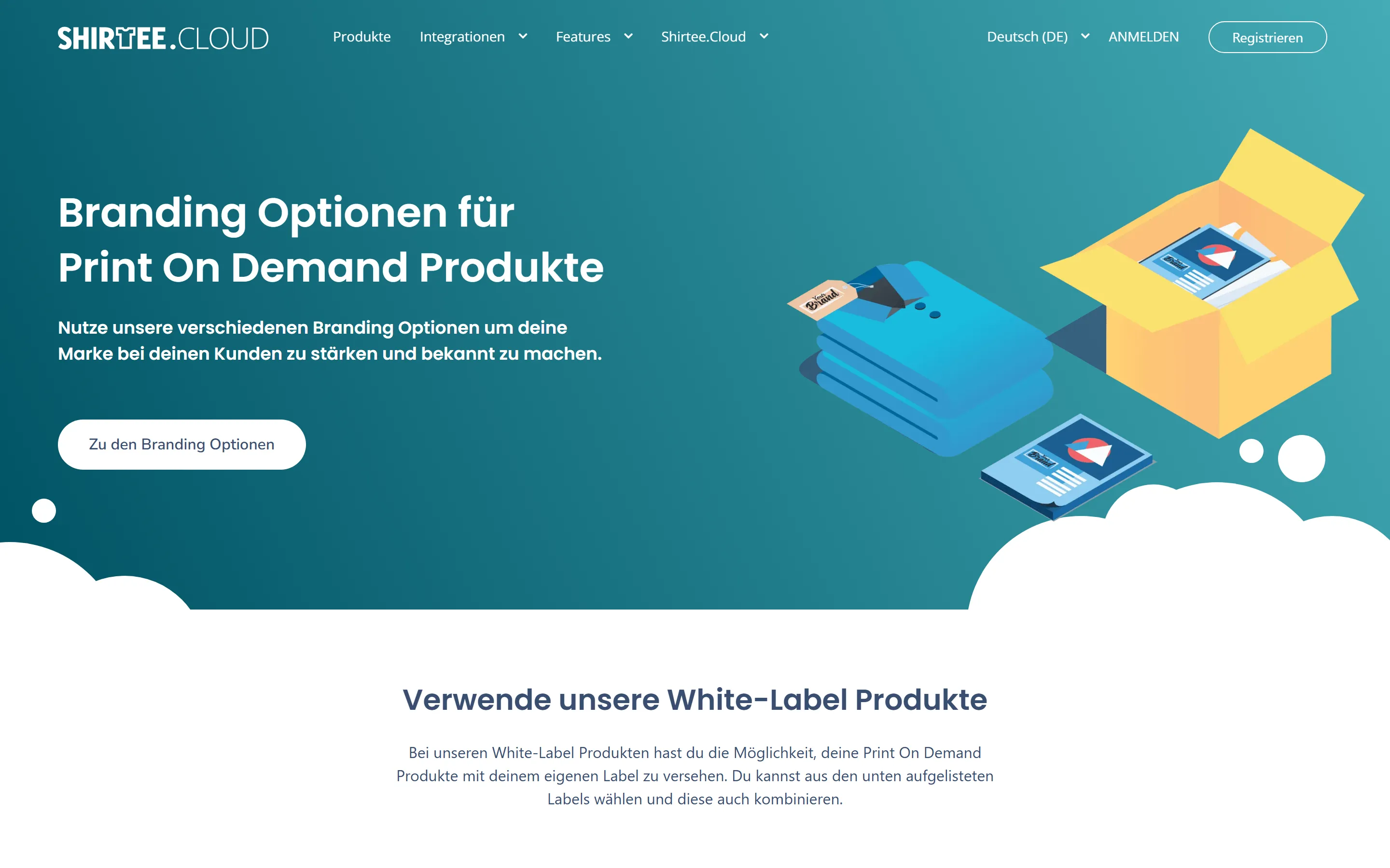 Shirtee Cloud Branding-Optionen