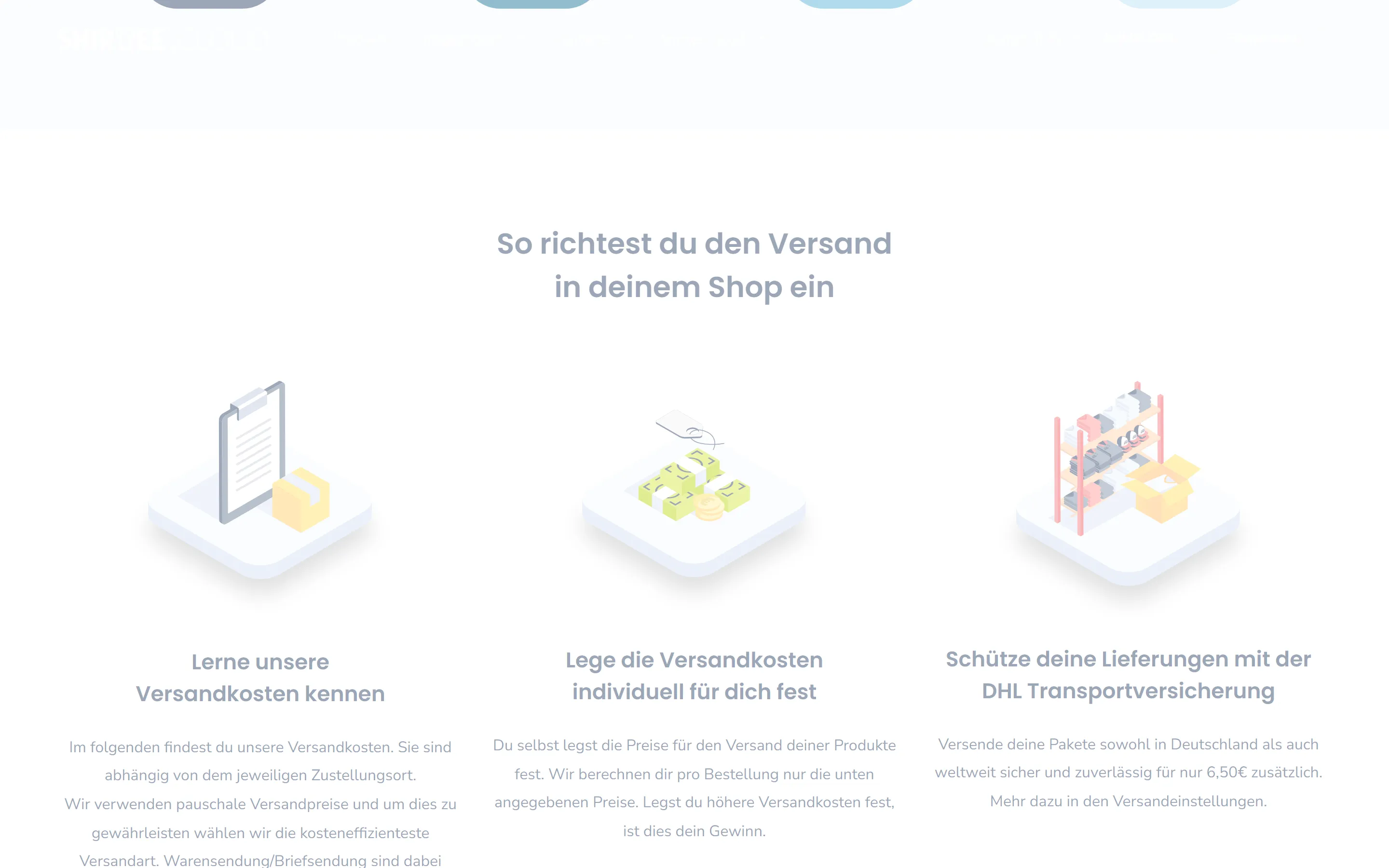 Shirtee Cloud Versandkostentabelle