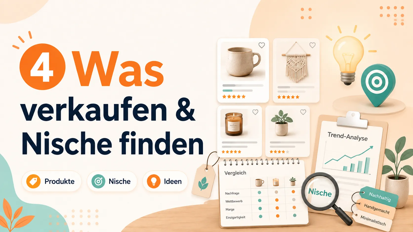 Produktideen mit Trendanalyse, Nischen-Lupe und Bewertungsraster